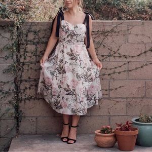 Floral dress with tie up straps